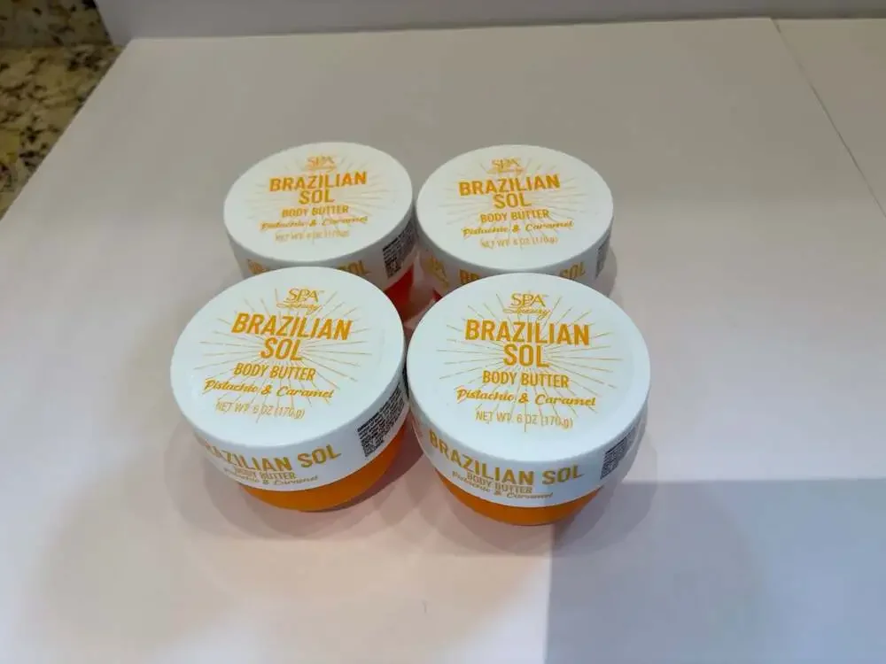 Lot of 5 Spa Luxury Brazilian Sol Body Butter Pistachio & Caramel 6 oz New - Picture 10 of 11